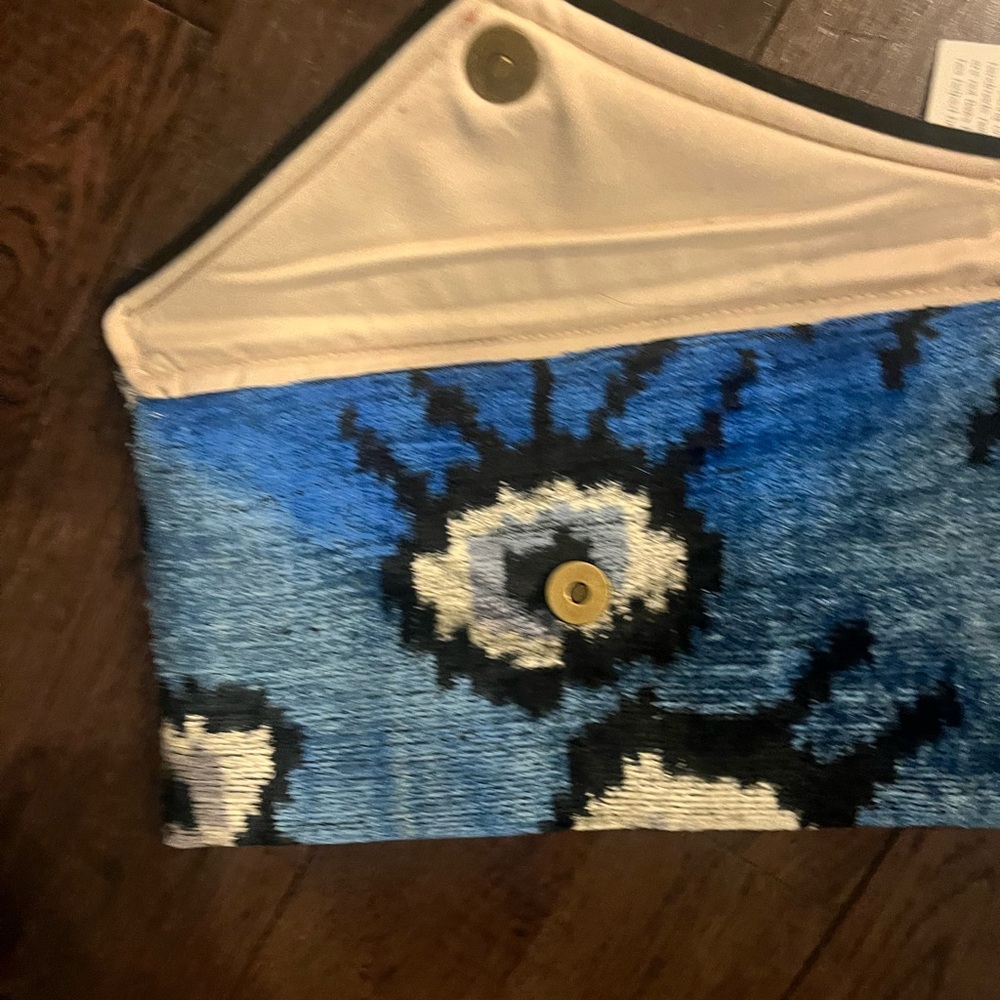 Blue And Black Patterned Clutch - image 1